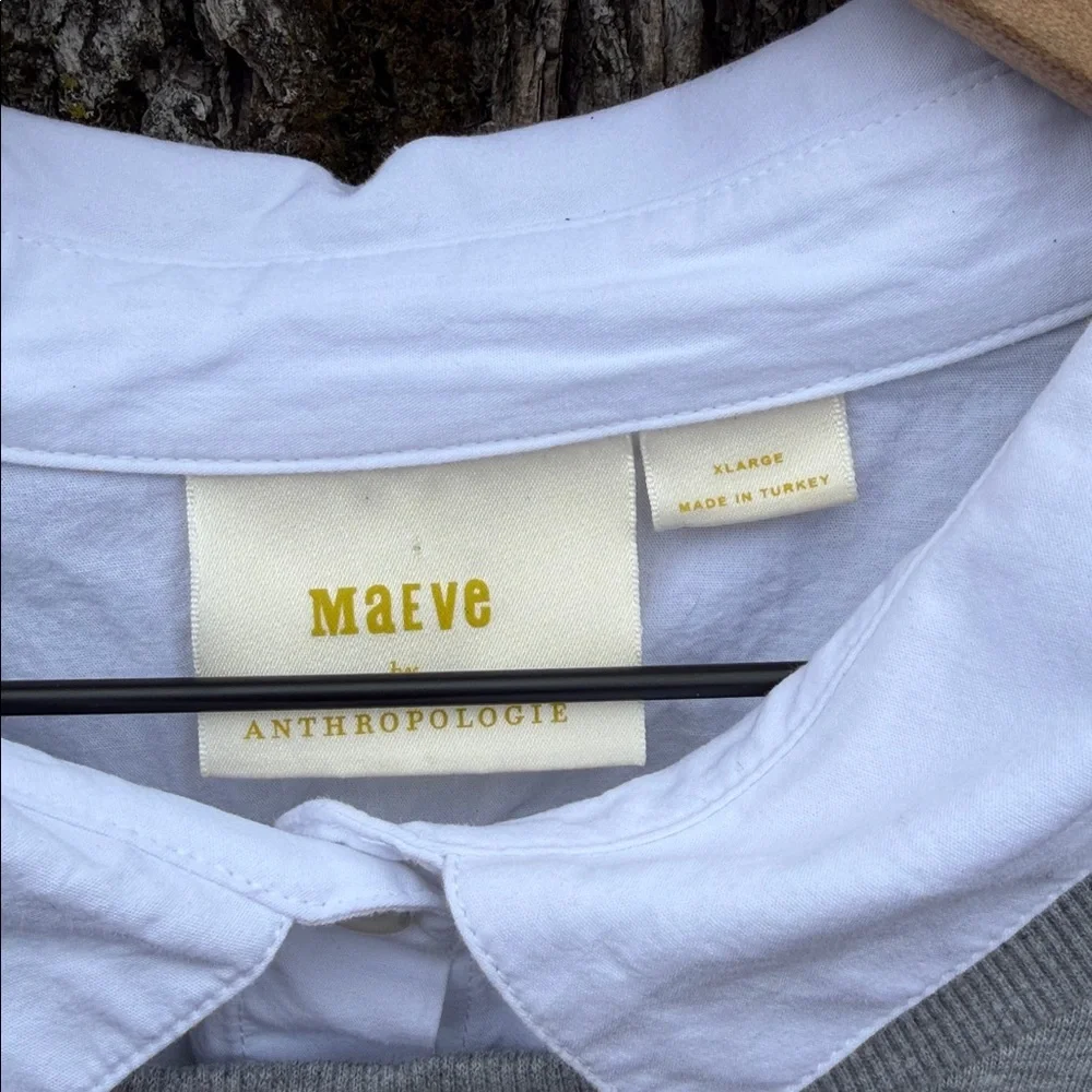 Anthropologie Maeve Layered Oversized Twofer Sweatshirt - Picture 3 of 5